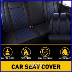10 Full Car Seat Cover Set Black Blue For 2009-2022 Ford F150 Crew Cab Black Red