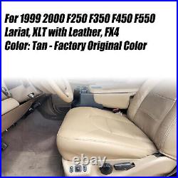 1999 2000 For Ford F250 F350 Lariat XLT Replacement Front Leather Seat Cover Tan