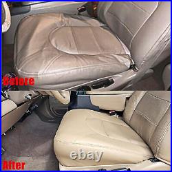 1999 2000 For Ford F250 F350 Lariat XLT Replacement Front Leather Seat Cover Tan