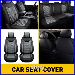 5 Full Set Car Seat Covers for RAM 1500 2500 3500 Pickup Leather Black/Red/Gray