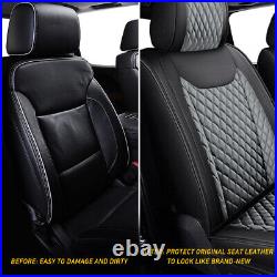 5 Full Set Car Seat Covers for RAM 1500 2500 3500 Pickup Leather Black/Red/Gray