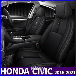 5-Seat Cover Front & Rear Full Set For 2016-2021 Honda Civic PU Leather Covers