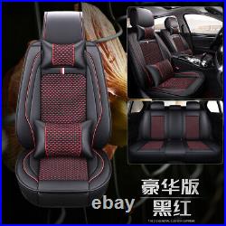 5 Seats Car Seat Cover Protector Cushion Front Rear Full Set PU Leather Interior