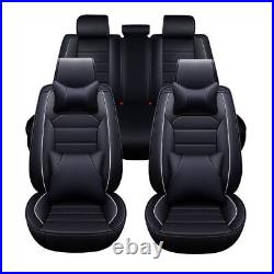 5 Seats Car Seat Covers Full Set Leather Front Rear Back Padded Universal Fit US