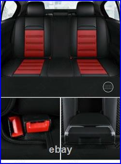5-Seats Fiber Leather Seat Cover Full Front+Rear Universal Seat Cushion Car SUV