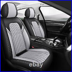 5-Seats Universal Car Seat Covers Deluxe PU Leather Seat Cover Cushion Full Set