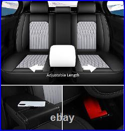 5-Seats Universal Car Seat Covers Deluxe PU Leather Seat Cover Cushion Full Set