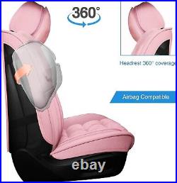 AOOG Fuzzy Car Seat Covers (Full Set) Pink, Universal Fit (Most Cars & SUVs)