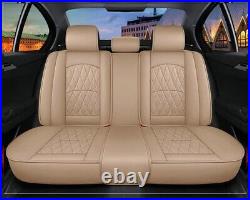 All Weather Car Seat Covers 5 Seats Full Set for Kia Sorento PU Leather (Beige)
