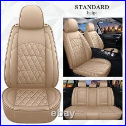 All Weather Car Seat Covers 5 Seats Full Set for Kia Sorento PU Leather (Beige)