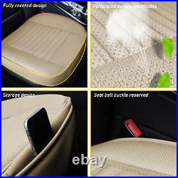 Beige Car Seat Covers Universal Protector Front Rear Car Truck SUV Van AUTO 2SET