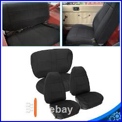 Black Front Rear Seat Cover Full Kit For 1991-1995 Jeep Wrangler YJ 4WD Neoprene