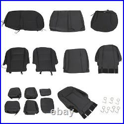 Black Front Rear Seat Covers Full Set For 2016-2021 Toyota Tacoma Double Cab