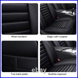 Blue&Black PU Leather 5-Seats Car SUV Seat Cover Front&Rear Cushions Full Set US