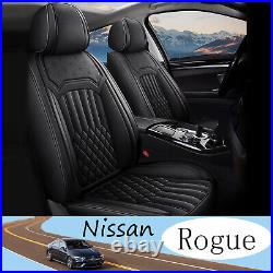 Car 5-Seat Cover For Nissan Rogue 2010-2023 Faux Leather Cushion Pad Full Set
