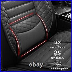 Car 5-Seat Cover For Toyota Tacoma Crew Cab 4-Door 2007-2024 Full Set PU Leather