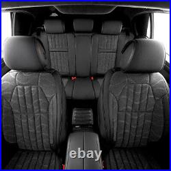Car 5 Seat Covers For 2009-2022 Nissan Frontier Crew Cab 4-Door Black Leather