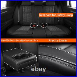 Car 5 Seat Covers For 2009-2022 Nissan Frontier Crew Cab 4-Door Black Leather