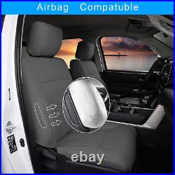 Car 5 Seat Covers For 2022-2024 Toyota Tundra Crew Cab Full Set Gray Waterproof