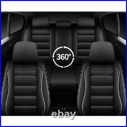 Car 5-Seat Protector Covers PU Leather For Chevrolet Silverado 1500 2007-2023