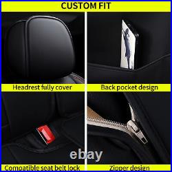 Car 5-Seat Protector Covers PU Leather For Chevrolet Silverado 1500 2007-2023