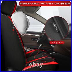 Car Front & Rear 2/5Seat Covers Pad Faux Leather For JEEP Compass 2018-2023 Red