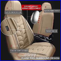 Car Front & Rear 2/5Seat Covers Pad PU Leather For Subaru XV Crosstrek 2013-2015
