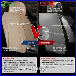 Car Front&Rear Cushion Car 2/5Seat Covers PU Leather For JEEP Wrangler 2008-2024