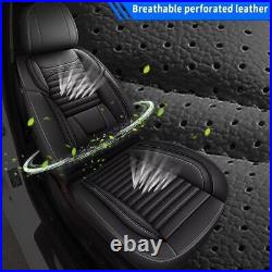 Car Front & Rear For GMC Terrain 2010-2024 PU Leather 2/5Seat Covers Gray/Black