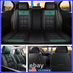 Car Front+Rear Seat Cover Breathable PU Leather Cushion Full Surrounded US Stock