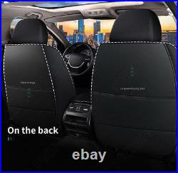 Car Front+Rear Seat Cover Breathable PU Leather Cushion Full Surrounded US Stock