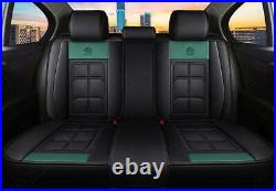 Car Front+Rear Seat Cover Breathable PU Leather Cushion Full Surrounded US Stock