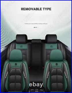 Car Front+Rear Seat Cover Breathable PU Leather Cushion Full Surrounded US Stock