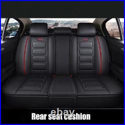 Car Front & Rear Seat Covers PU Leather Full Surrounded Seat Protector Cushions