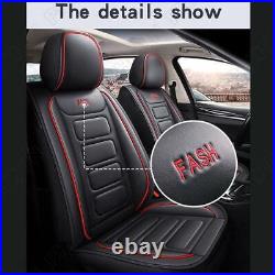 Car Front & Rear Seat Covers PU Leather Full Surrounded Seat Protector Cushions