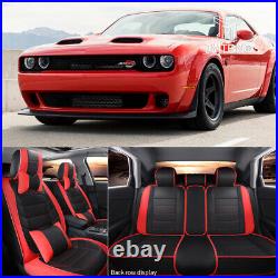 Car Full Set 5 Seat Covers Front & Rear Cushion For Dodge Challenger SRT Hellcat