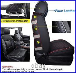 Car Full Set Leather 5-Seat Cover For 2007-2021 Chevy Silverado GMC Sierra 1500