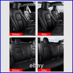 Car PU Leather Seat Covers For Tesla Model Y 5-Seat Custom Front+Rear 2017-2022