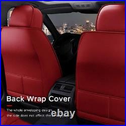 Car Seat Cover Fit for Cadillac Escalade CTS XT6 DTS 5-Seat Full Set Leather Red