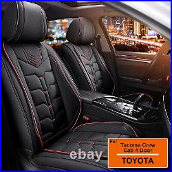 Car Seat Cover Full Set Faux Leather For Toyota Tacoma Crew Cab 4-Door 2007-2023