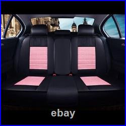 Car Seat Cover Full Set Fit for Jeep Patriot 2007-2017 Ice Silk Black Pink