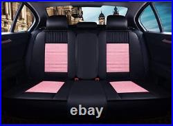 Car Seat Cover Full Set Fit for Jeep Patriot 2007-2017 Ice Silk (Black & Pink)