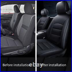 Car Seat Cover Full Set PU Leather 5-Seats Cushion Fit Kia Rio Front & Rear