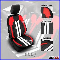 Car Seat Cover Protection Set For Toyota PU Leather Black with Red & White 2 Pcs