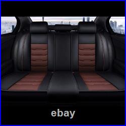 Car Seat Cover for Fiat Spider 500 500C 500X 500L 5-seat PU Leather Black-Coffee