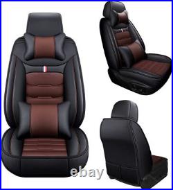 Car Seat Cover for Fiat Spider 500 500C 500X 500L 5-seat PU Leather Black-Coffee