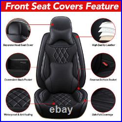 Car Seat Covers 5-Sits PU Leather Cushion Protector Full Set Cover Universal Fit
