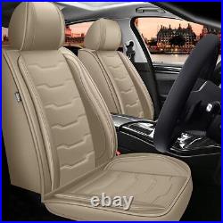 Car Seat Covers Front+Rear PU Leather Beige Protector For Lexus LS 460 2009-2017