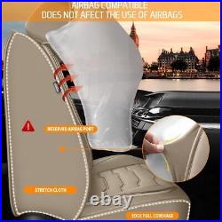 Car Seat Covers Front+Rear PU Leather Beige Protector For Lexus LS 460 2009-2017