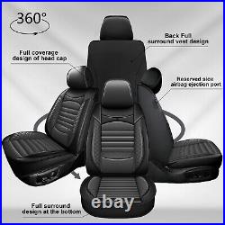 Car Seat Covers Full Set PU Leather For Toyota Tundra Crew Cab 4-Door 2008-2023